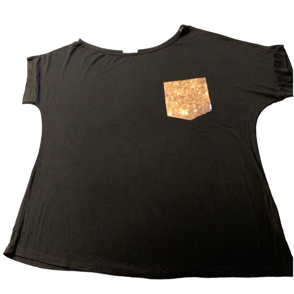 e.Luna blinged black tee shirt size small